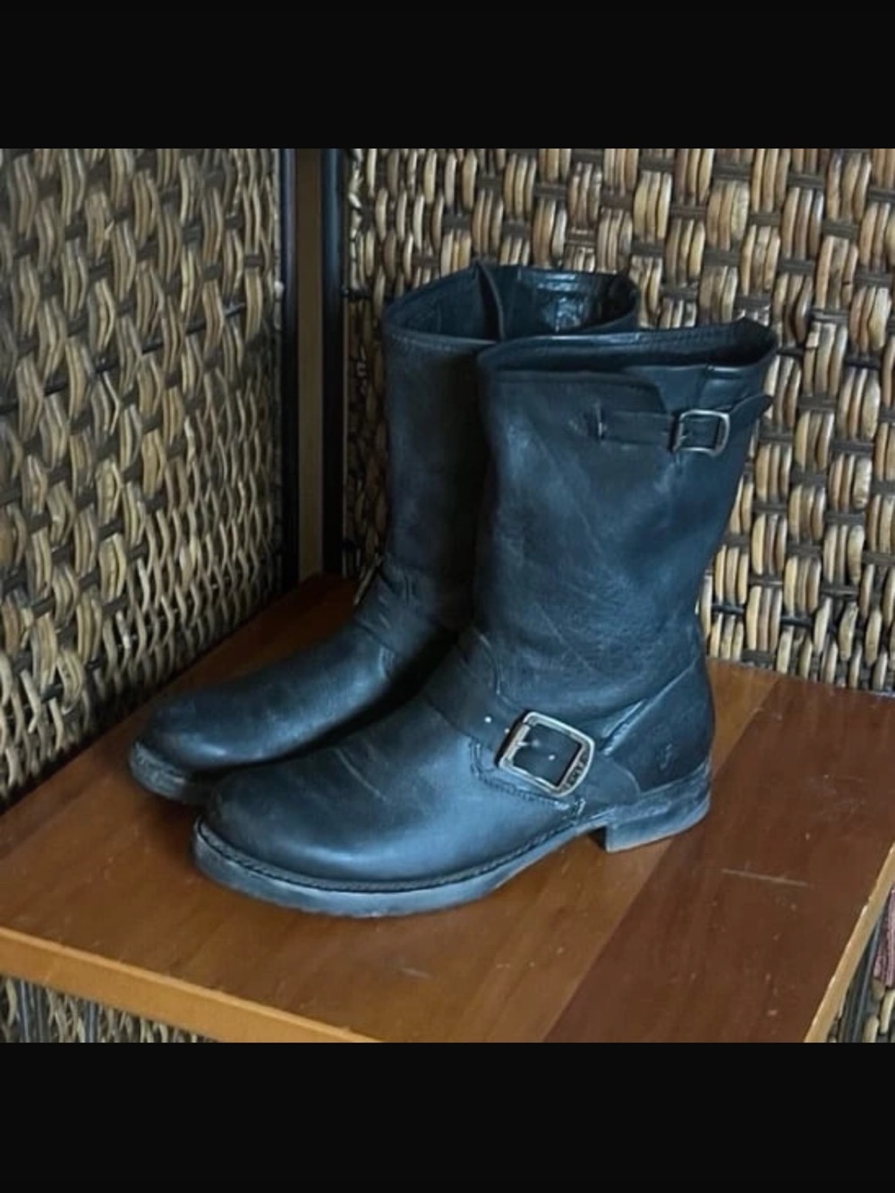 9 Frye Veronica Leather Black Short Boots
